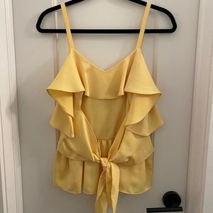 Club Monaco Yellow Peplum off the shoulder top